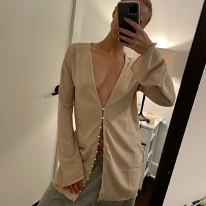 SOLD NWT Princess Polly Beige Pearl Button Cardigan